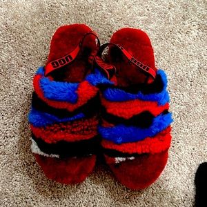 UGG fluffy slippers. Size 8 Womens. Only worn one time. Brand new.